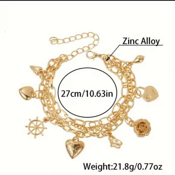 Gold Charm Bracelet - Picture 2 of 6